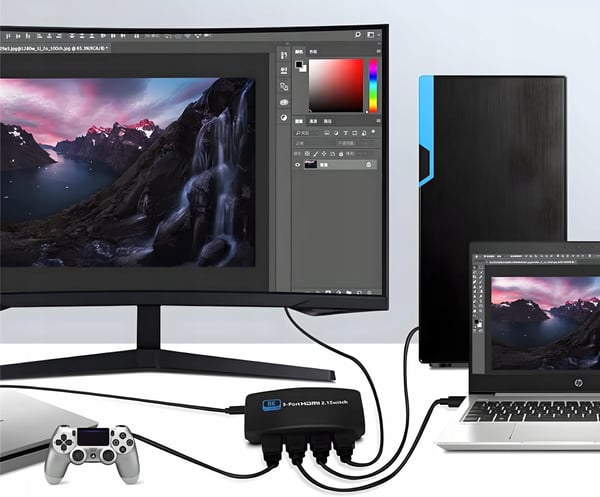 HDMI-SWITCH 2.1 3x1 SWITCH SPLITTER HDCP 2.2 4K120HZ 8K 240HZ