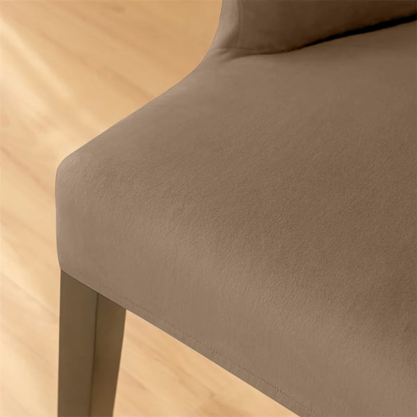 Toscana sammetsfåtöljöverdrag, sammet, beige och cappuccino, tjock