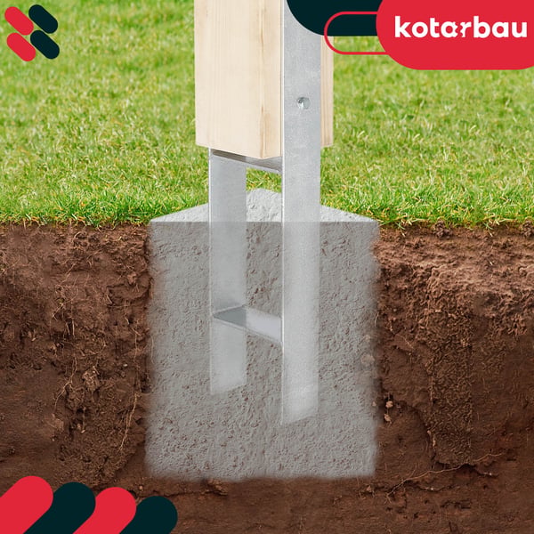 H-formet pilestolpe til indstøbning, konsol, galvaniseret stålankle, 150 mm