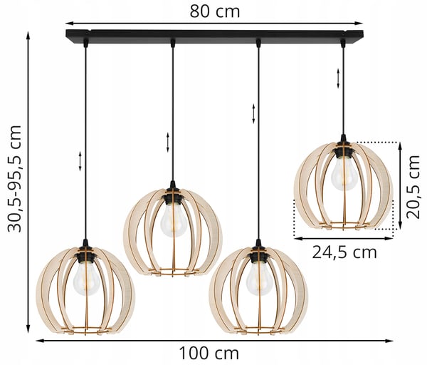 MODERNI PUINEN LED-KATTOVALAISIN