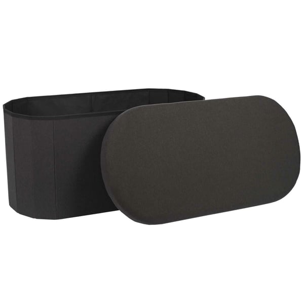 LUNO oval sitteputte med opbevaring, sort LUNO oval sitteputte med opbevaring, sort