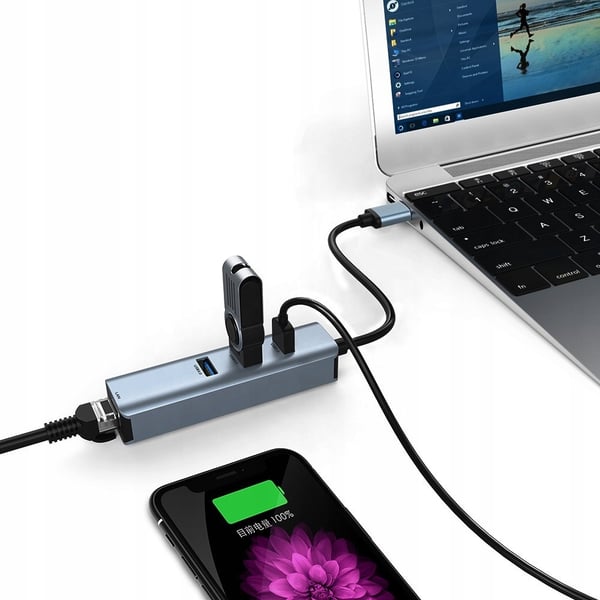 USB 3.0 hubb-adapter LAN Ethernet RJ45 Gigabit 1000 Mbps