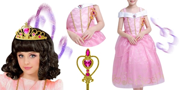 Barbie Pink Prinsessa Karnevaaliasusetti Kultaisella Kruunulla