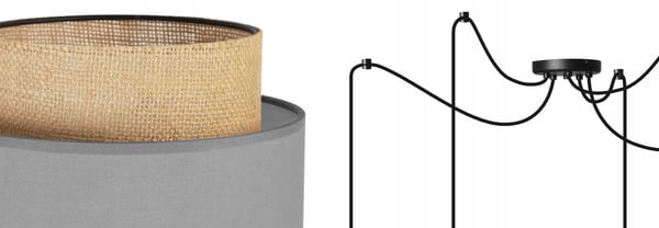 Hængende lampe, loftslysekrone, lampeskærm, boho juta