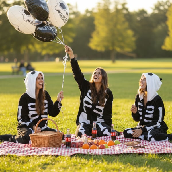 Kigurumi-luurankoasu Pyhän Andreaksen päivän pyjama aikuisille, luurankoasu - S