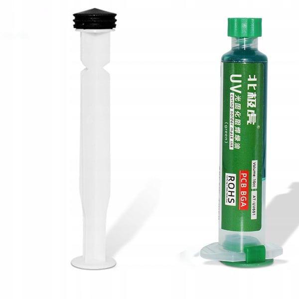 Lödmask vihreä 10ml pistoolla ja kovettamislamppalla