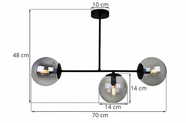 MODERNE HÆNGELAMPE MED GLASKUGLER LED-LYKRONE