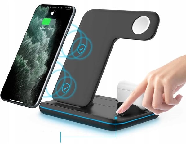 TRÅDLØS INDUKTIV DOCKINGSTATION 25W 3-i-1 iPhone Airpods