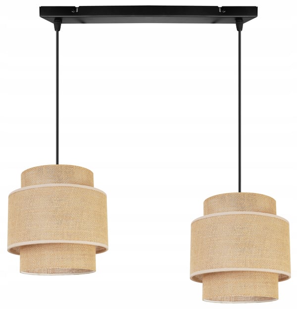 Hængende lampe, loftslysekrone, lampeskærm, boho juta