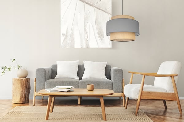Hængende lampe, loftslysekrone, lampeskærm, boho juta