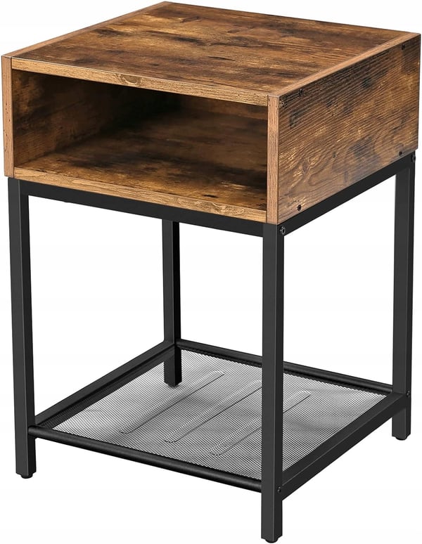Songmics - Sofabord, Natbord til seng, Sofa, til blomster, 3 hylder, Firkantet