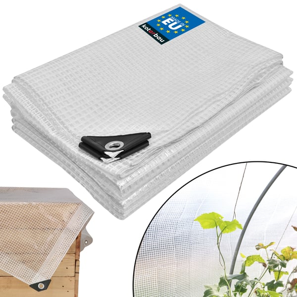 KOTARBAU® Presenning Beskyttelsesovertræk Stærkt Tyk Universal Forstærket Forstærket Vandtæt Transparent Klart Drivhus 120 G/M2 4X6 M