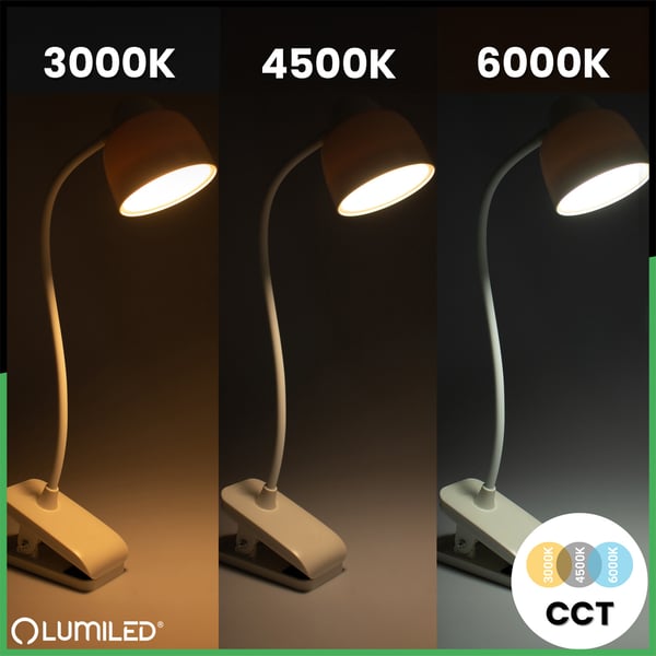 Pöytävalaisin LED 5W CCT Piirustus Koulu TESA 2 Valkoinen LUMILED