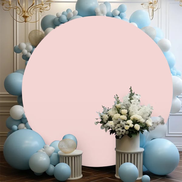Dobbeltsidet beskyttelse til ballonbue fotovæg rund 200 cm rosa