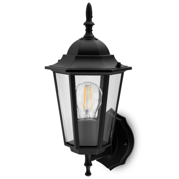 Puutarhaseinävalaisin, E27, ulkokäyttöön, Elevation, lyhty, ylöspäin, musta, BELLIS LUMILED