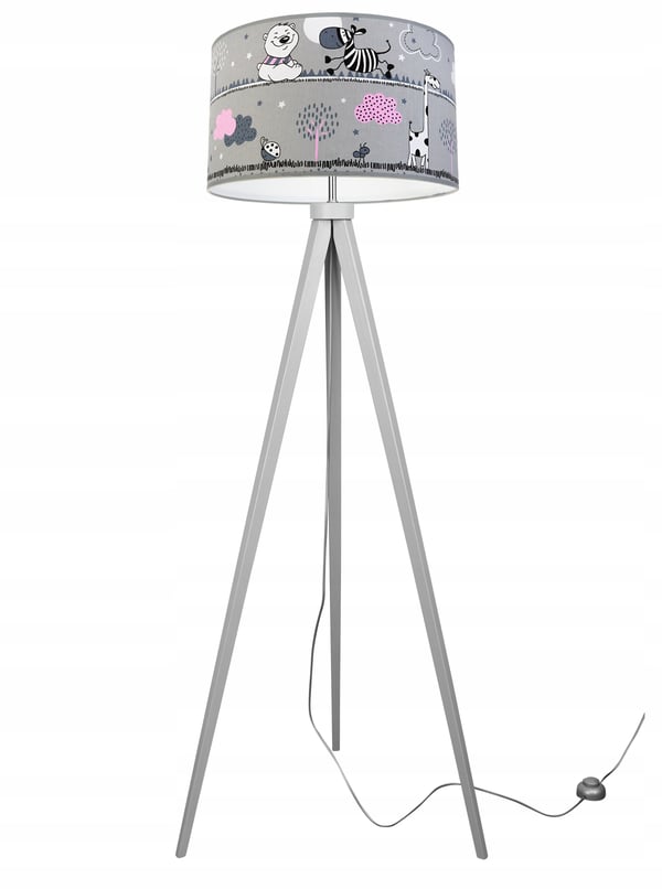 LOFT BARNSTATIVLAMPA, LAMPSKÄRM, MÖNSTER, LED