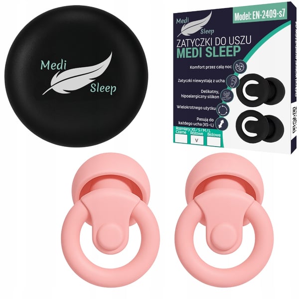 Medi Sleep -korvatulpat, koko XS / S / M / L, pinkki