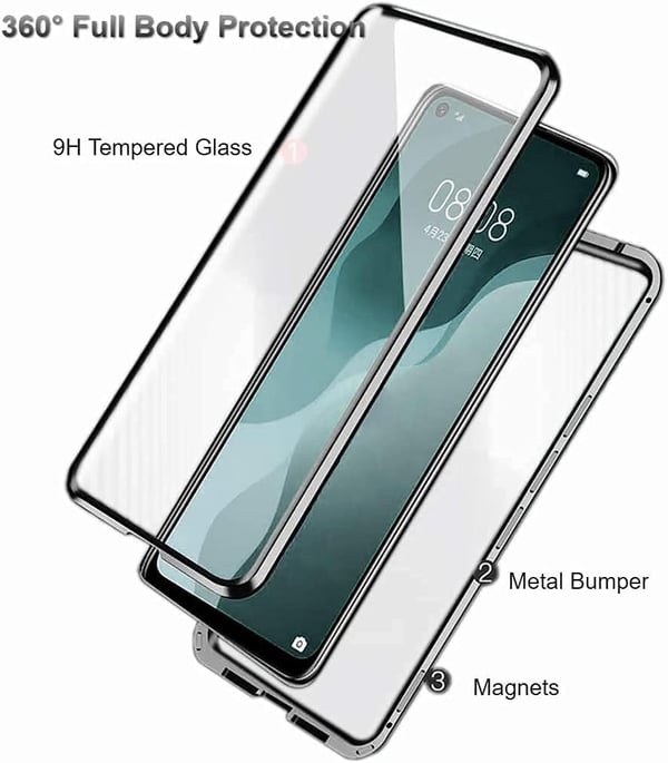 Beskyttende cover til Xiaomi Mi 11 Pro med gennemsigtig lilla magnetisk ramme