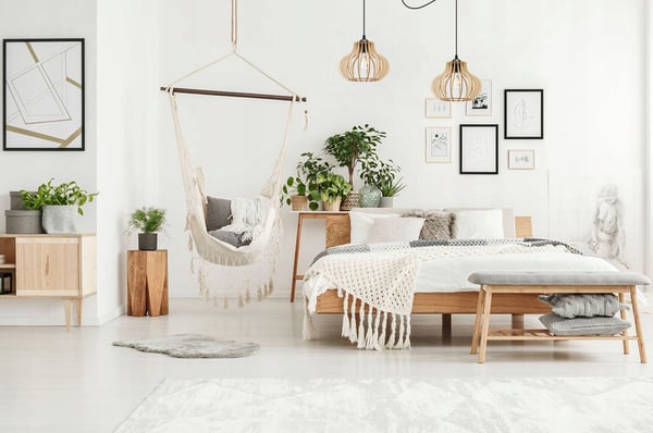 Hængende lampe, loftslysekrone, træ, LED lampeskærm