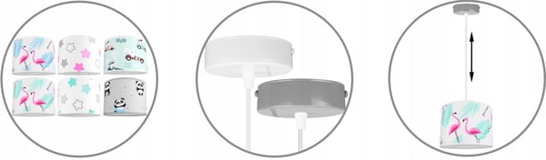 BØRNES HÆNGENDE LOFTSLAMPE LYKRONE LAMPESKÆRM