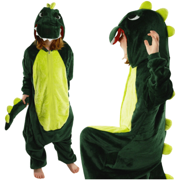 Barnens kigurumi-pyjamas med dinosaurier i ett stycke för Sankt Andreas dag, 146-152 Barnens dinosauriepyjamas i ett stycke - 98-104