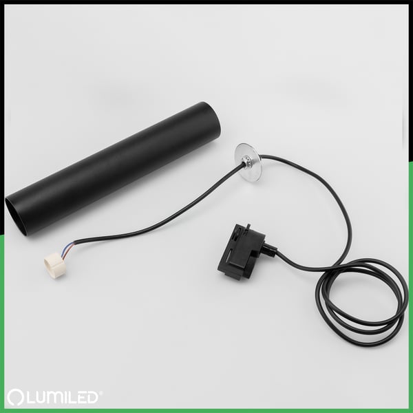 Riippuva kisko valaisin 29cm heijastin GU10 LED SOPLO musta LUMILED