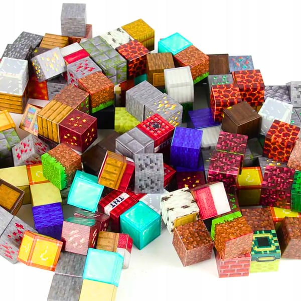 Minecraft pædagogisk magnetisk klodssæt 128 dele og figurer
