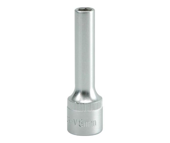 PITKÄ HYLSY 6-KÄRKINEN KROMATTU 1/2'' 8MM - YT-1221