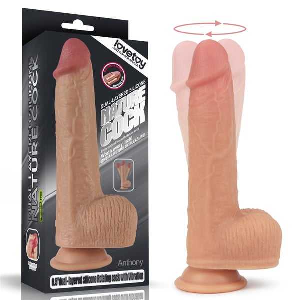 Lovetoy dildo dobbeltlags silikone roterende Anthony 8,5" Lovetoy dildo dobbeltlags silikone roterende Anthony 8,5"