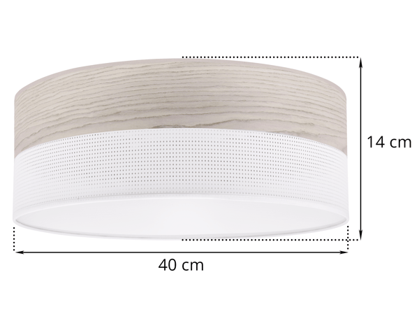 Loftlampe i træplexi, hvid, 40 cm, bleget eg