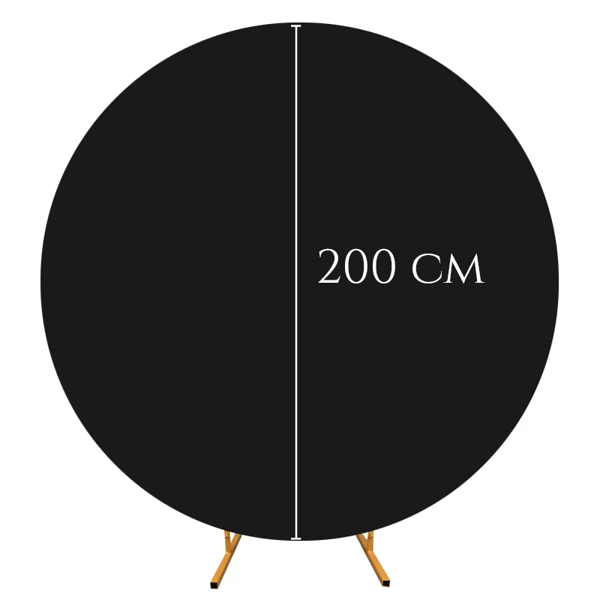 Kaksipuolinen materiaalisuojus ilmapallokaarivalokuvaseinälle, pyöreä, 200 cm, musta