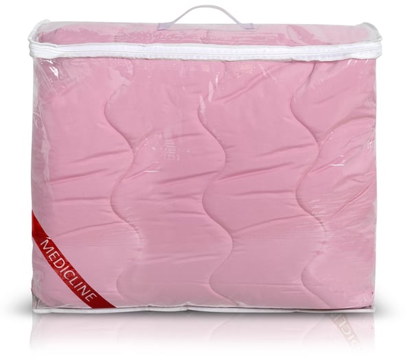Dyne 220x240 cm helårs antiallergisk mikrofiber pink silikone