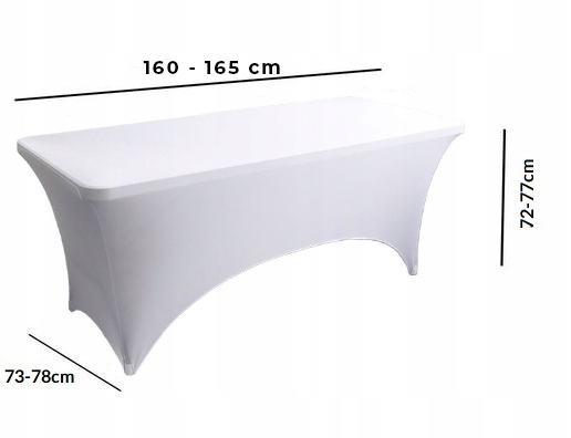 Bordduksöverdrag elastiskt bord 160cm vit
