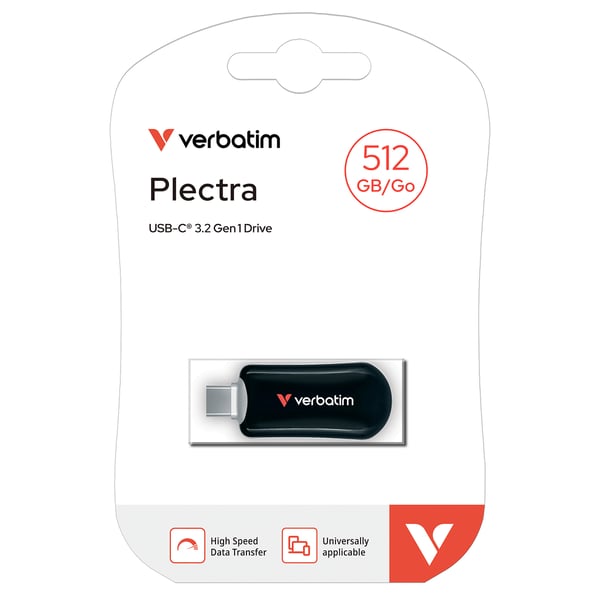 Verbatim Plectra 512GB USB-C 3.0 Pendrive Sort