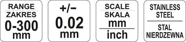 300 MM:N JALKUMÄÄRÄN TARKKUUS 0,02 / 0,001'MM - YT-72004