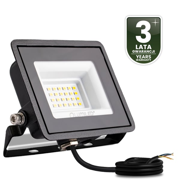 LED-valonheitin ZUNA2 20W 1800lm 6500K IP65 musta LUMILED