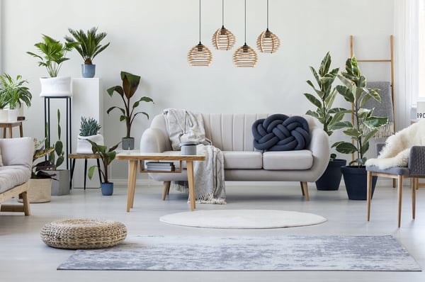 Hængende lampe, loftslysekrone, træ, LED lampeskærm