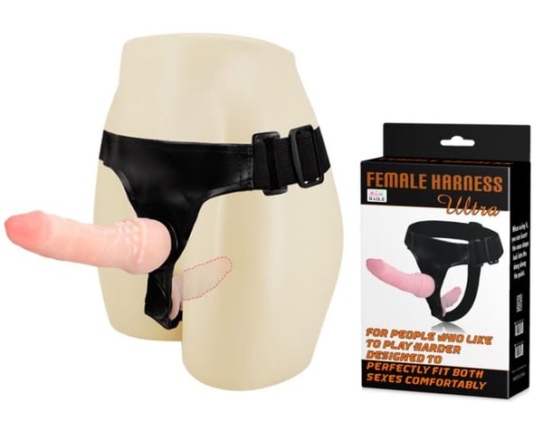 Lybaile dubbel strap-on två dildos för delad penetration