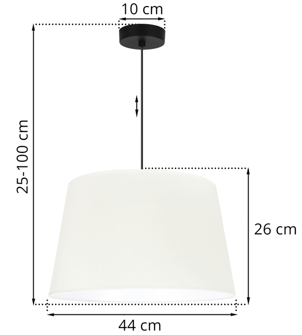 GAJA CONE -RIIPPUVALAISIN, MUSTA, 1 LITTEÄ, KERMANVÄRINEN VARJOSTIN, 44 CM