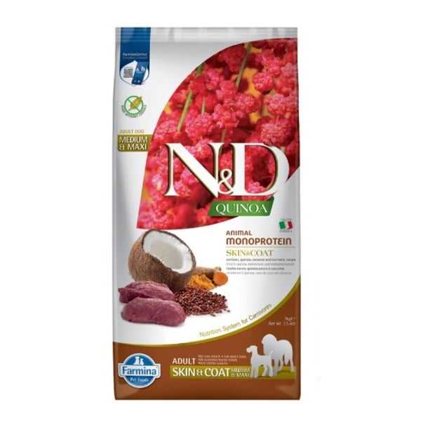 FARMINA N&D QUINOA hjort og kokos MED&MAXI 7kg