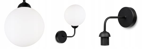 ELEGANT VÆGLAMPE MED LOFTKUGLE HVID LED