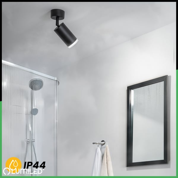 Seinävalaisin kattovalaisin heijastin LED-kohdevalo GU10 IP44 ADERO musta Lumiled