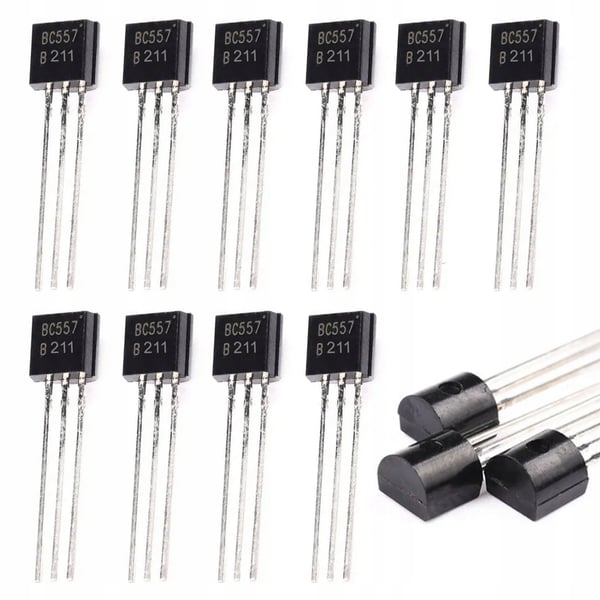BC557 PNP Arduino transistor 10 stk. i TO-92 pakke
