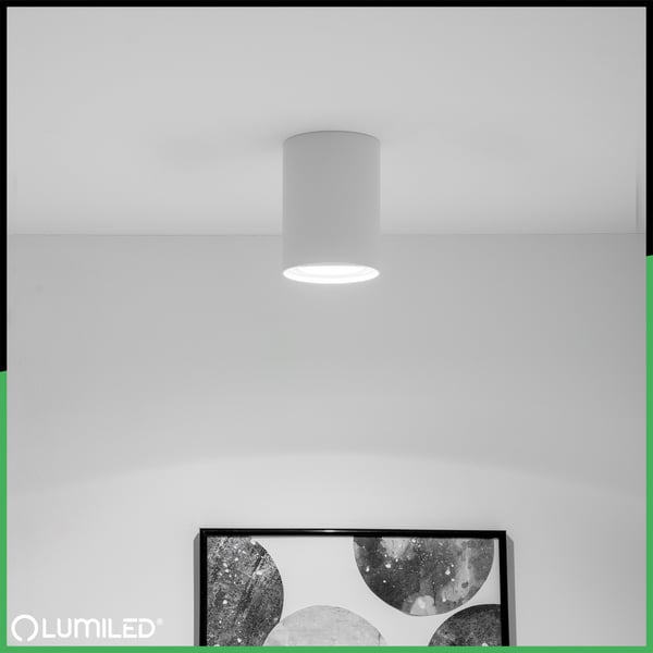 Påbygningsmonteret HALOGEN Spot Tube Flytbar GU10 Rund Hvid 115mm AMAT-L LUMILED