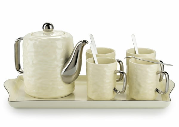 Selena Silver Cream Kaffeset 6 st