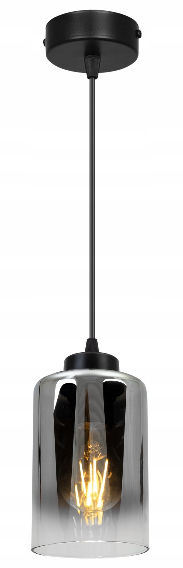 Loftlampe, hængende lysekrone, loftslampe, elegant glaslampe, grafit