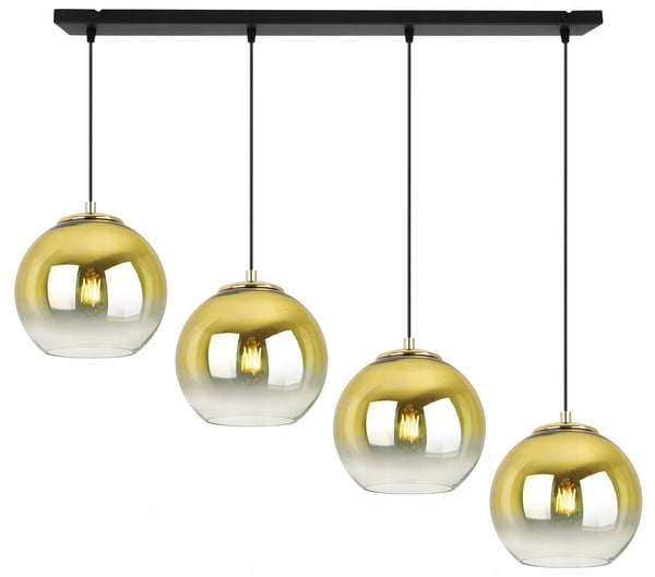 Hængende loftslampe med gylden lampeskærm 15 cm