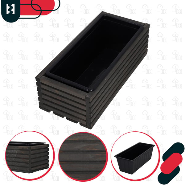 Kotarbau trälåda för terrass med insats antracitgrå 44 x 20 cm