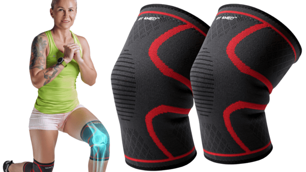 Kompressiopolven hihat, kompressioside, vakauttaa polven hyvin 2X FIT4MED