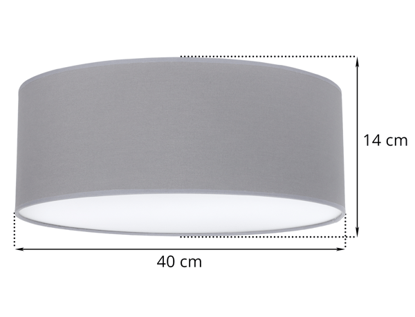 GAJA PLEXI TAKLAMPA GRÅ 40CM E27
